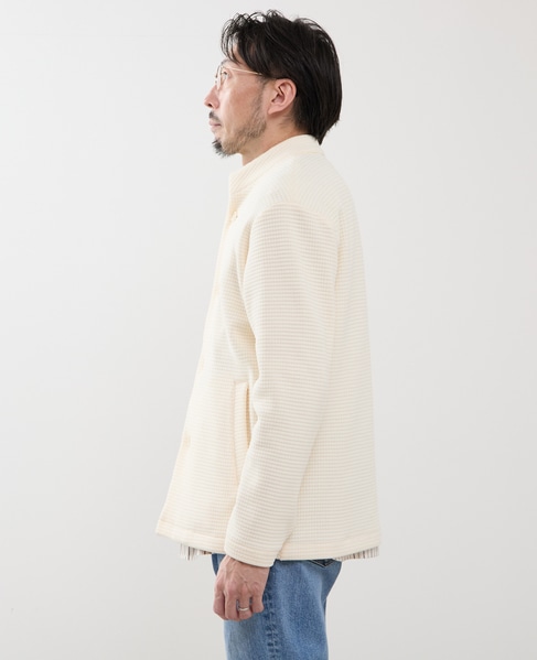 クォーターゲージ スタンドカラーカーディガン 詳細画像 ホワイト 3