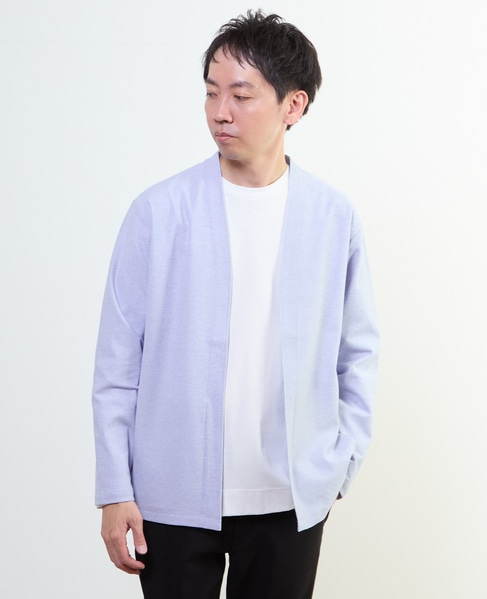 カルキュロメッシュボタンレスカーディガン 詳細画像 サックス 12