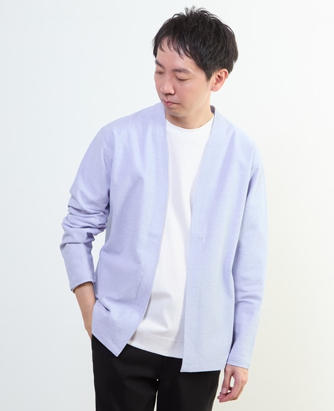 カルキュロメッシュボタンレスカーディガン 詳細画像 サックス 13