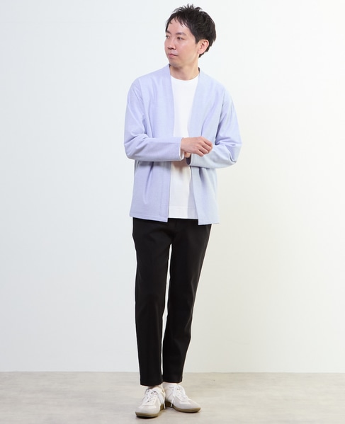 カルキュロメッシュボタンレスカーディガン 詳細画像 サックス 15