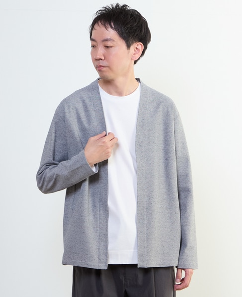 カルキュロメッシュボタンレスカーディガン 詳細画像 サックス 17