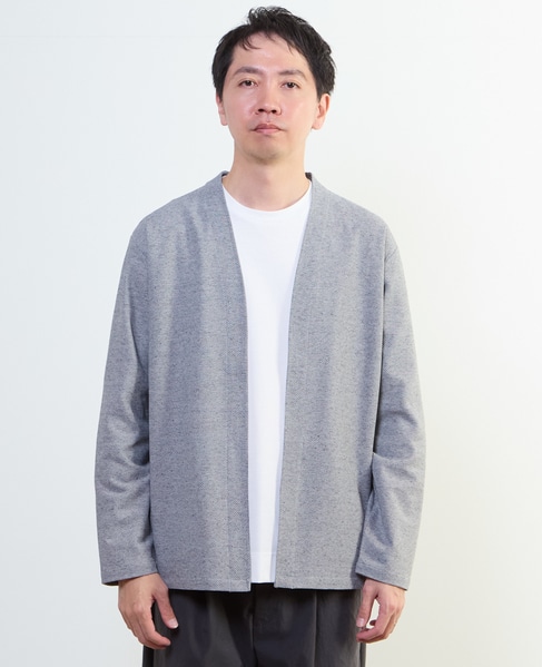 カルキュロメッシュボタンレスカーディガン 詳細画像 サックス 2