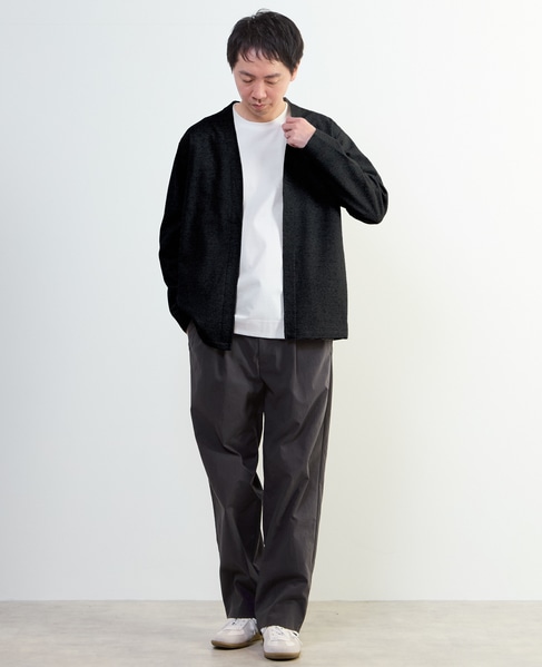 カルキュロメッシュボタンレスカーディガン 詳細画像 サックス 26