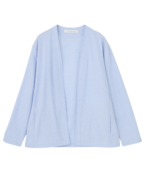 カルキュロメッシュボタンレスカーディガン 詳細画像 サックス 28