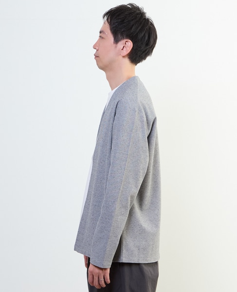 カルキュロメッシュボタンレスカーディガン 詳細画像 サックス 3