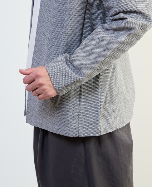 カルキュロメッシュボタンレスカーディガン 詳細画像 サックス 7