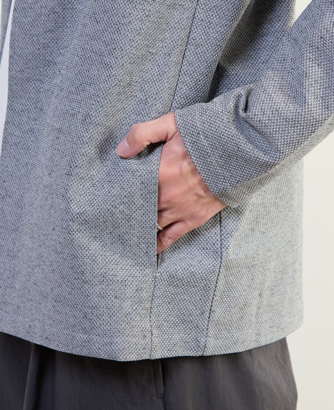 カルキュロメッシュボタンレスカーディガン 詳細画像 サックス 8