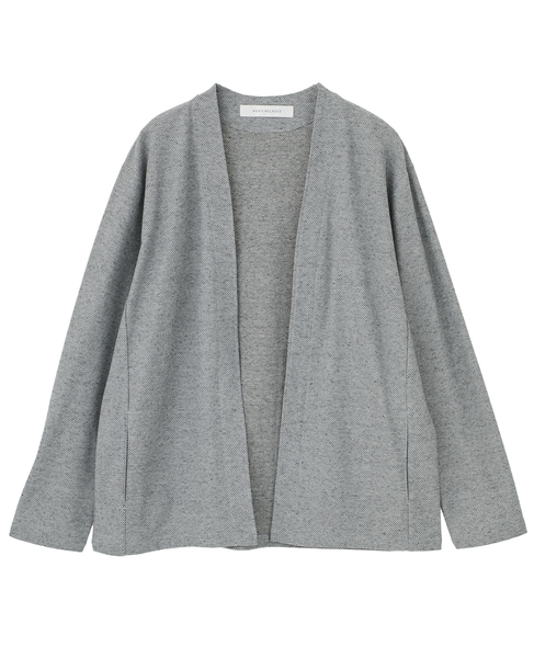 カルキュロメッシュボタンレスカーディガン 詳細画像 グレー 2