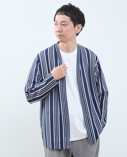 テクスチャーメッシュストライプカーディガン