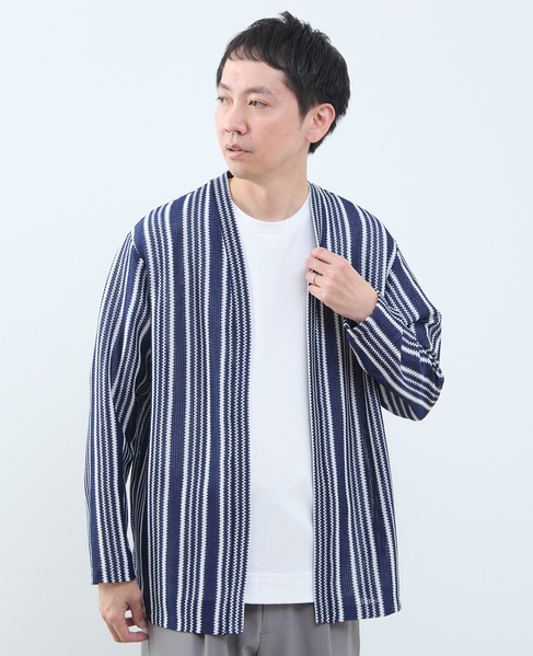 テクスチャーメッシュストライプカーディガン 詳細画像 ホワイト 12