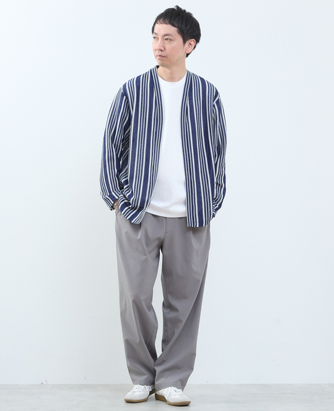 テクスチャーメッシュストライプカーディガン 詳細画像 ホワイト 14