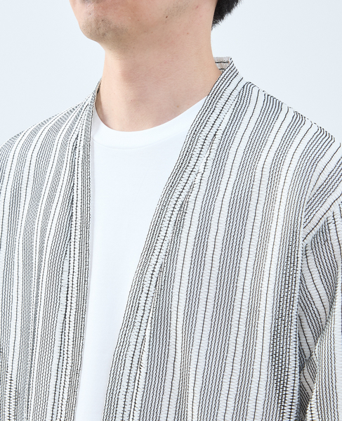 テクスチャーメッシュストライプカーディガン 詳細画像 ホワイト 6