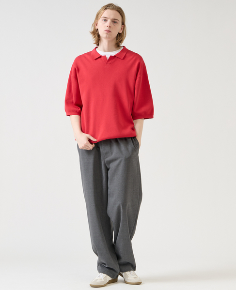 【1978 MEN'S MELROSE】シルケットコットン × ナイロンポロシャツ 詳細画像 レッド 13