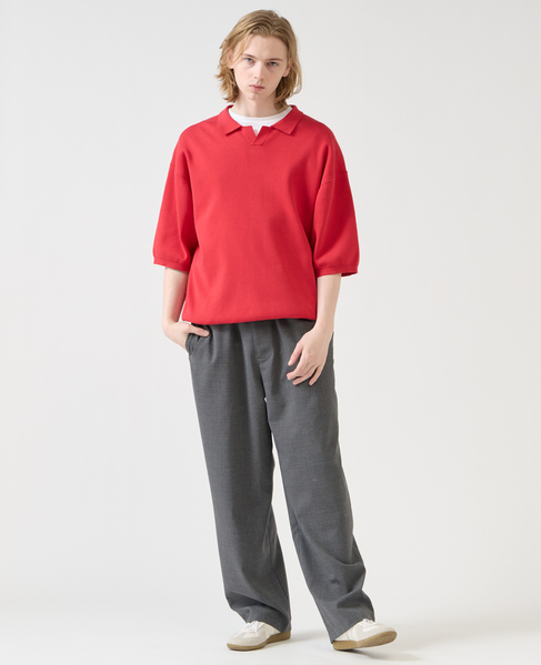 【1978 MEN'S MELROSE】シルケットコットン × ナイロンポロシャツ 詳細画像 レッド 14