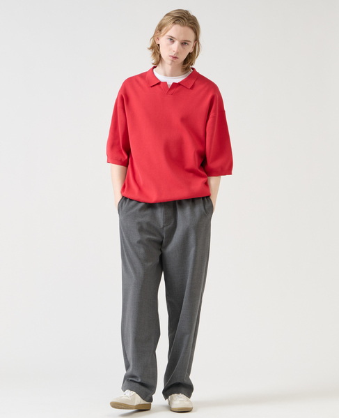 【1978 MEN'S MELROSE】シルケットコットン × ナイロンポロシャツ 詳細画像 レッド 15