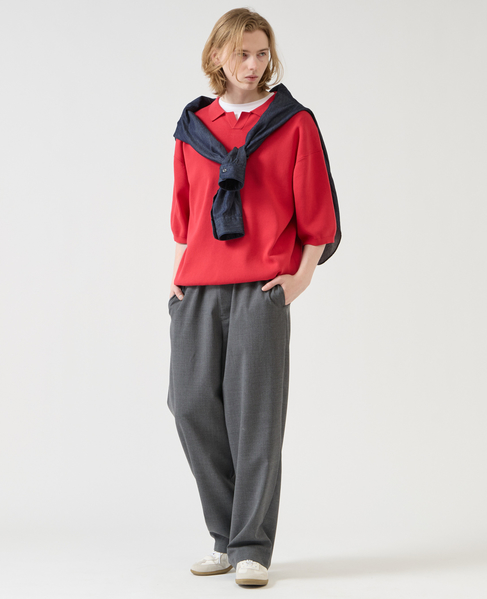 【1978 MEN'S MELROSE】シルケットコットン × ナイロンポロシャツ 詳細画像 レッド 20