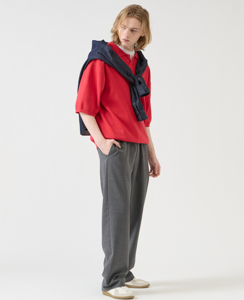 【1978 MEN'S MELROSE】シルケットコットン × ナイロンポロシャツ 詳細画像 レッド 23