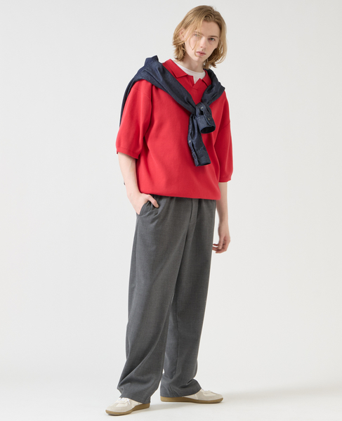 【1978 MEN'S MELROSE】シルケットコットン × ナイロンポロシャツ 詳細画像 レッド 24