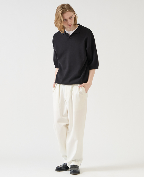 【1978 MEN'S MELROSE】シルケットコットン × ナイロンポロシャツ 詳細画像 ブラック 10