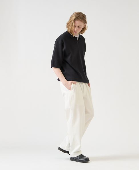 【1978 MEN'S MELROSE】シルケットコットン × ナイロンポロシャツ 詳細画像 ブラック 12