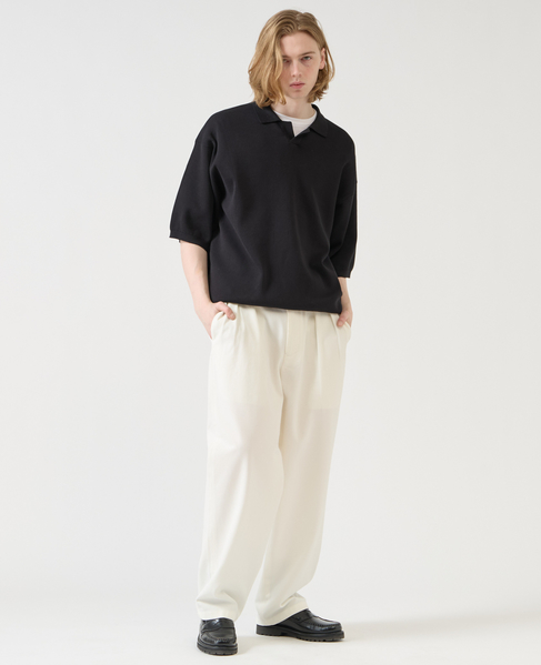 【1978 MEN'S MELROSE】シルケットコットン × ナイロンポロシャツ 詳細画像 ブラック 13