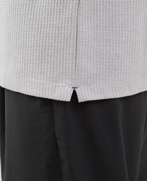 リンクスストライプ半袖ホリゾンカラーポロシャツ 詳細画像 グレー 8