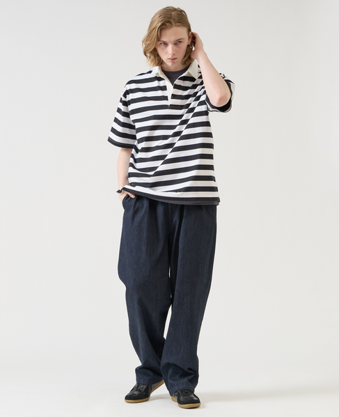 【1978 MEN'S MELROSE】コットンボーダーラガーシャツ 詳細画像 シロクロ 16