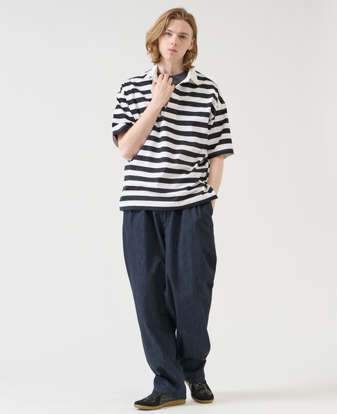 【1978 MEN'S MELROSE】コットンボーダーラガーシャツ 詳細画像 シロクロ 20