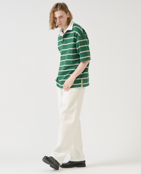 【1978 MEN'S MELROSE】コットンボーダーラガーシャツ 詳細画像 グリーン 11