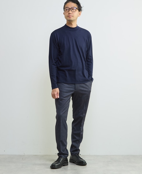 スーパー100ウォッシャブルウールモックネックTシャツ 詳細画像 ブラウン 16