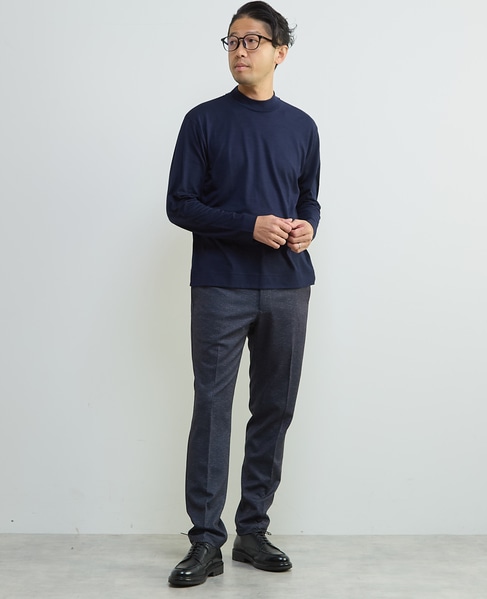 スーパー100ウォッシャブルウールモックネックTシャツ 詳細画像 ブラウン 17