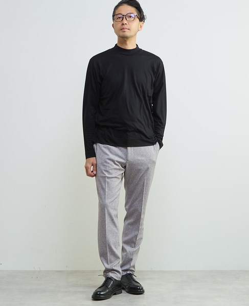 スーパー100ウォッシャブルウールモックネックTシャツ 詳細画像 ブラウン 22