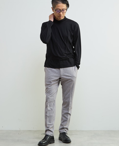 スーパー100ウォッシャブルウールモックネックTシャツ 詳細画像 ブラウン 23