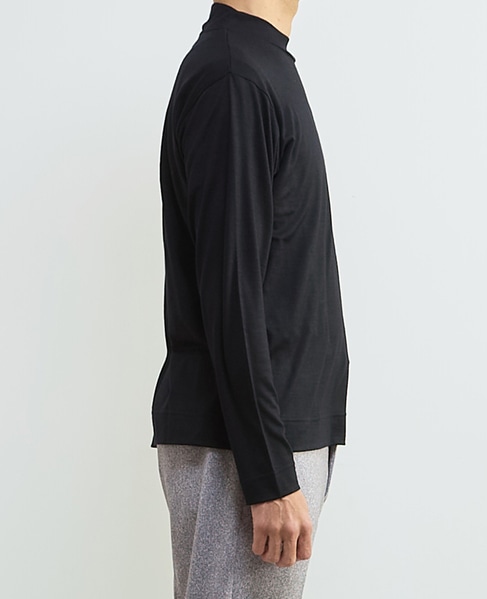 スーパー100ウォッシャブルウールモックネックTシャツ 詳細画像 ブラウン 4