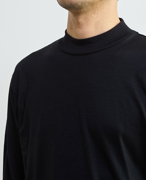 スーパー100ウォッシャブルウールモックネックTシャツ 詳細画像 ブラウン 5