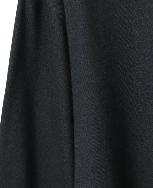 スーパー100ウォッシャブルウールモックネックTシャツ 詳細画像 ブラック 7