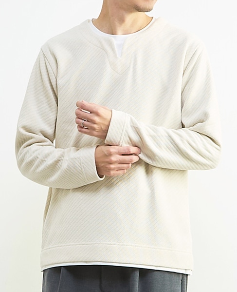 シェニールリンクス キーネックTシャツ 詳細画像 アイボリー 13