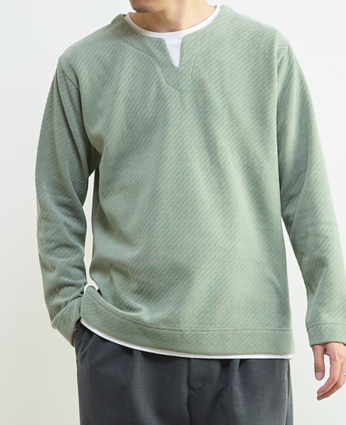 シェニールリンクス キーネックTシャツ 詳細画像 アイボリー 17