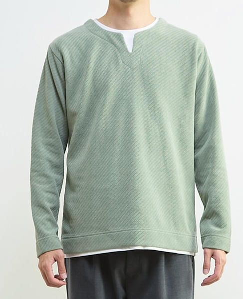 シェニールリンクス キーネックTシャツ 詳細画像 アイボリー 2