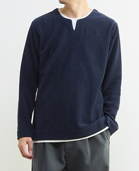 シェニールリンクス キーネックTシャツ 詳細画像 ネイビー 1