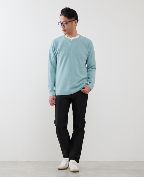 リンクスストライプカノコ キーネックTシャツ 詳細画像 ライトグレー 20