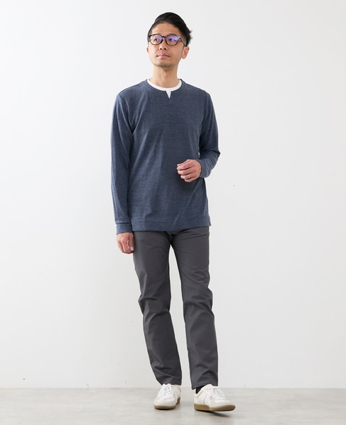 リンクスストライプカノコ キーネックTシャツ 詳細画像 ライトグレー 25