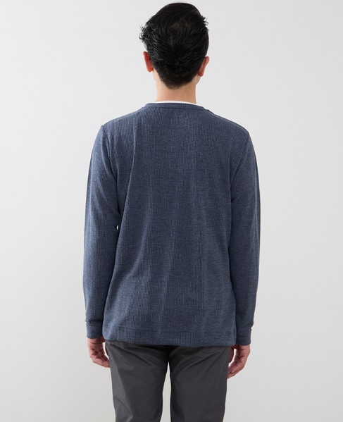 リンクスストライプカノコ キーネックTシャツ 詳細画像 ライトグレー 4