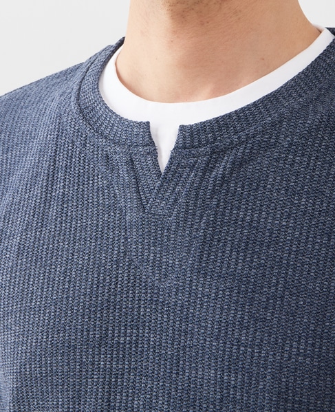 リンクスストライプカノコ キーネックTシャツ 詳細画像 ライトグレー 6