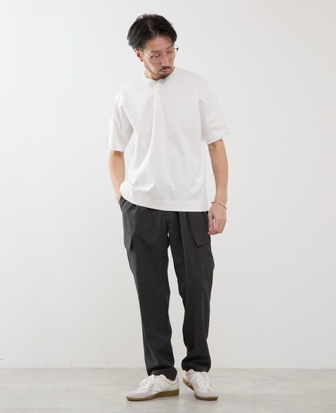 マーセライズドスムース ヘンリーネックTシャツ 詳細画像 ホワイト 12