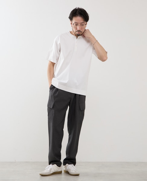 マーセライズドスムース ヘンリーネックTシャツ 詳細画像 ホワイト 13