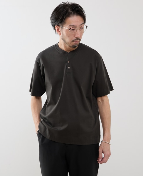 マーセライズドスムース ヘンリーネックTシャツ 詳細画像 ホワイト 20