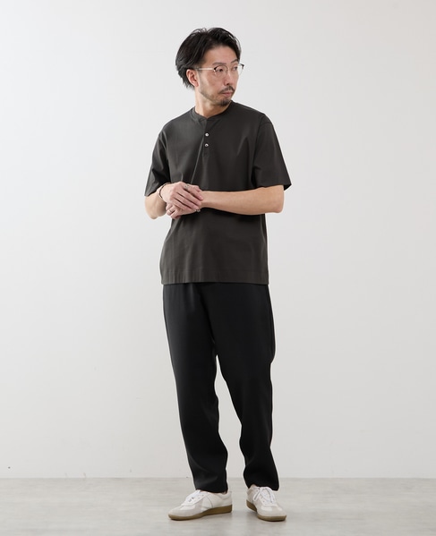 マーセライズドスムース ヘンリーネックTシャツ 詳細画像 ホワイト 23