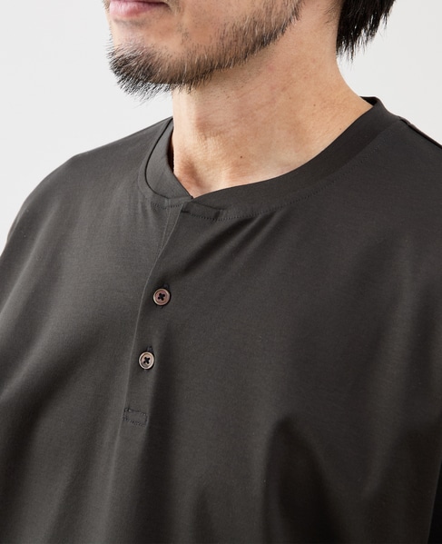 マーセライズドスムース ヘンリーネックTシャツ 詳細画像 ホワイト 6