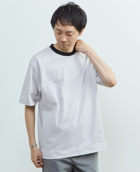 マイクロボーダークルーネックTシャツ 詳細画像 ホワイト 12